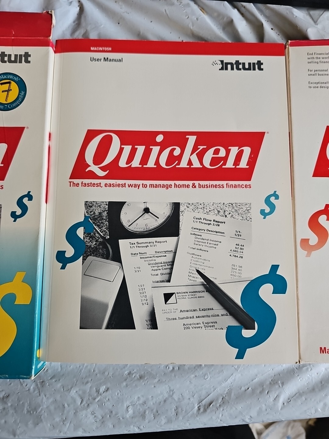 Vintage 1991 Macintosh Intuit Quicken 3.0 home & business finance Disk Manual G1