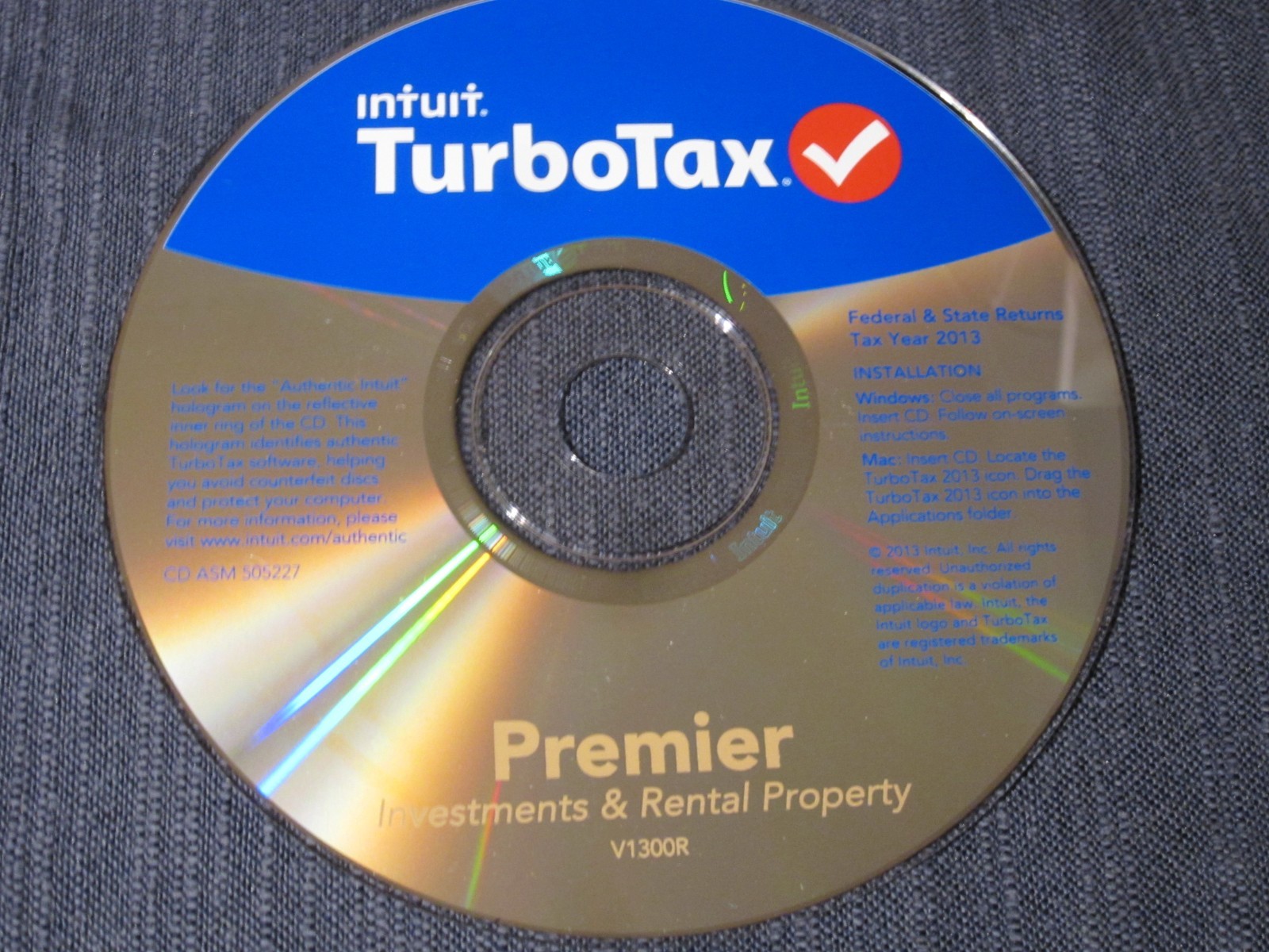 Turbotax 2013 Premier Investments Rental Federal State Tax Software Windows Mac