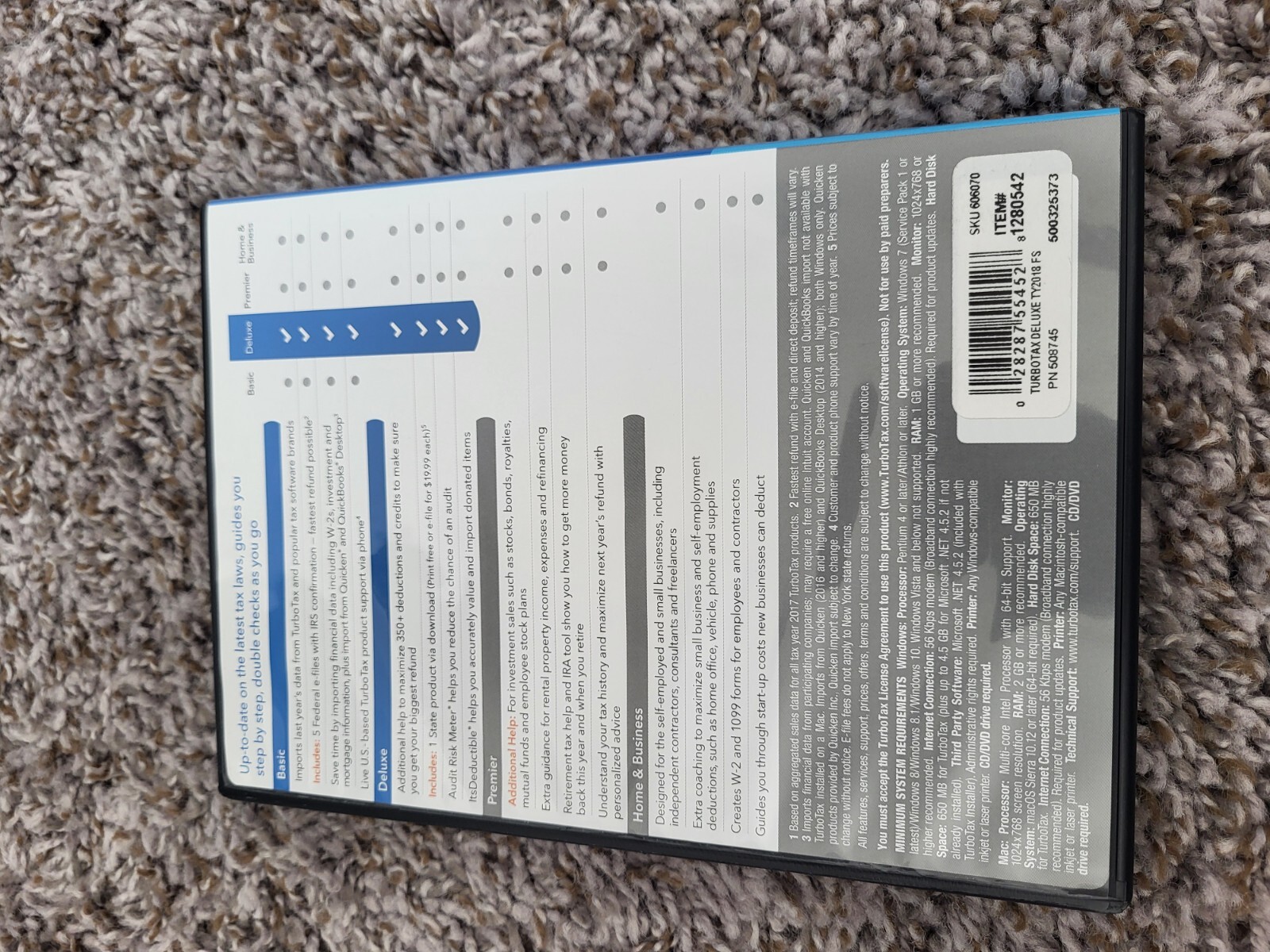 Intuit TurboTax Deluxe 2018, Federal and State Tax Returns, Pre-owned CD