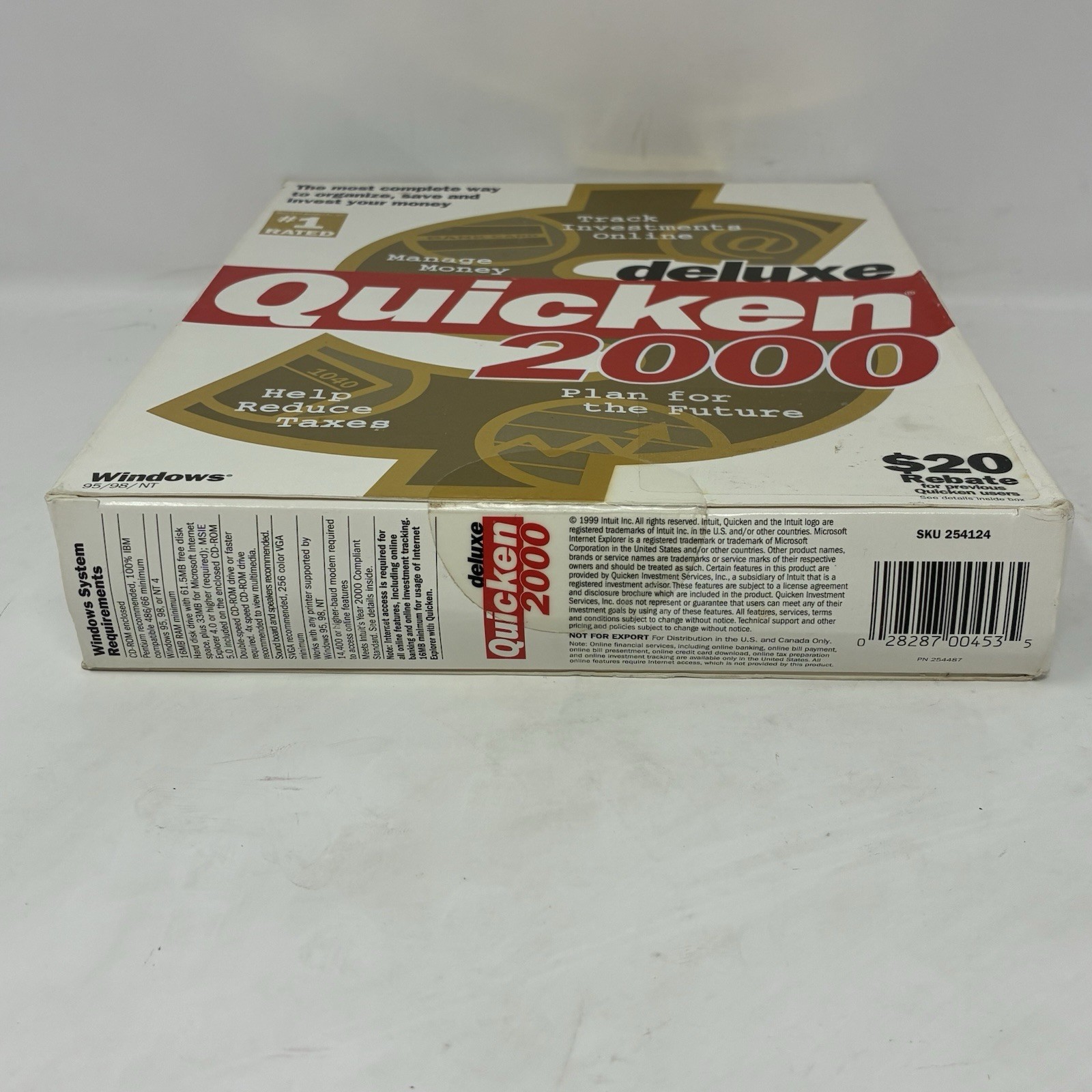 Deluxe Quicken 2000 Personal Financial Software Win 95 98 NT 4 Full Retail Box