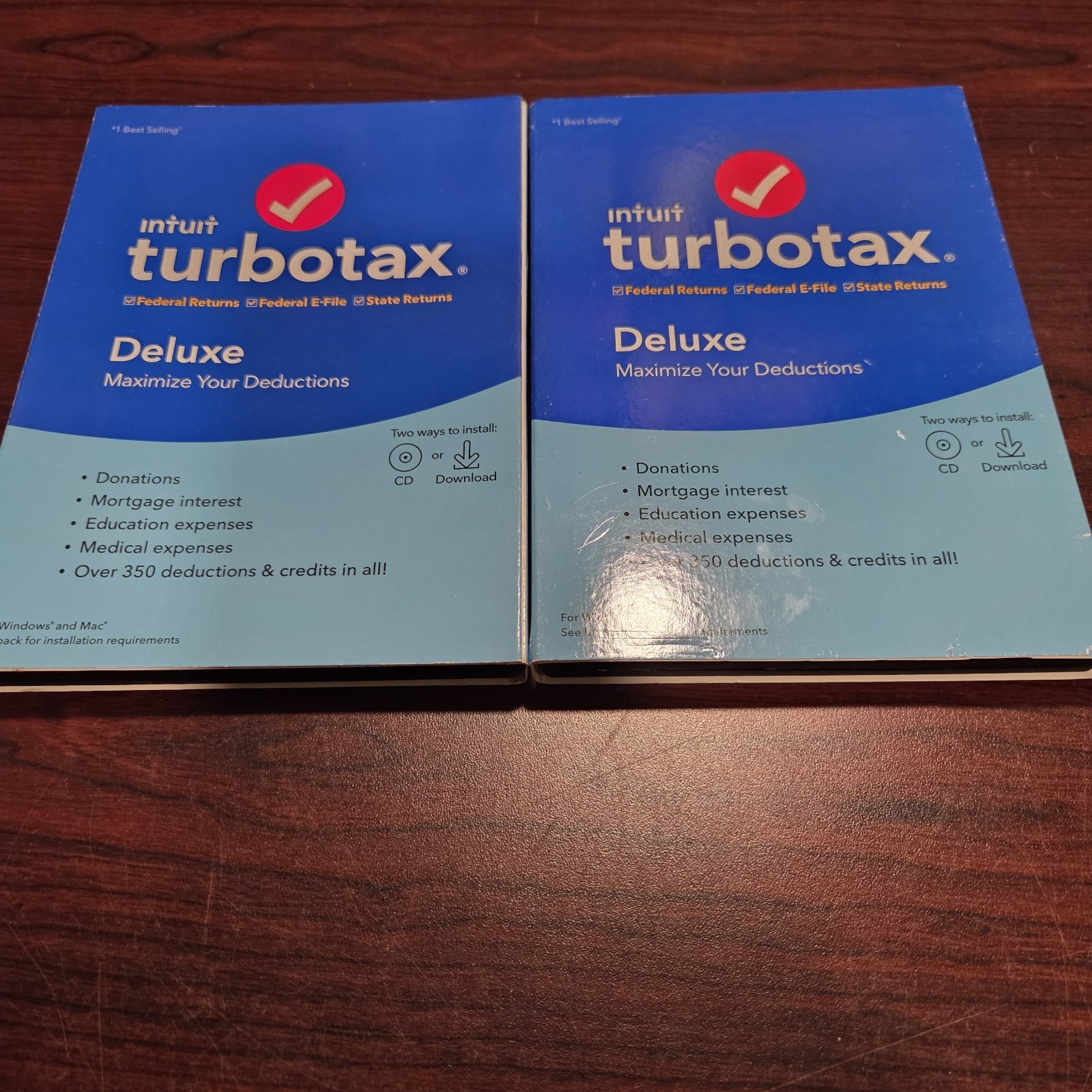 2 Intuit Turbotax Deluxe “Maximize Your Deductions” Computer Cd