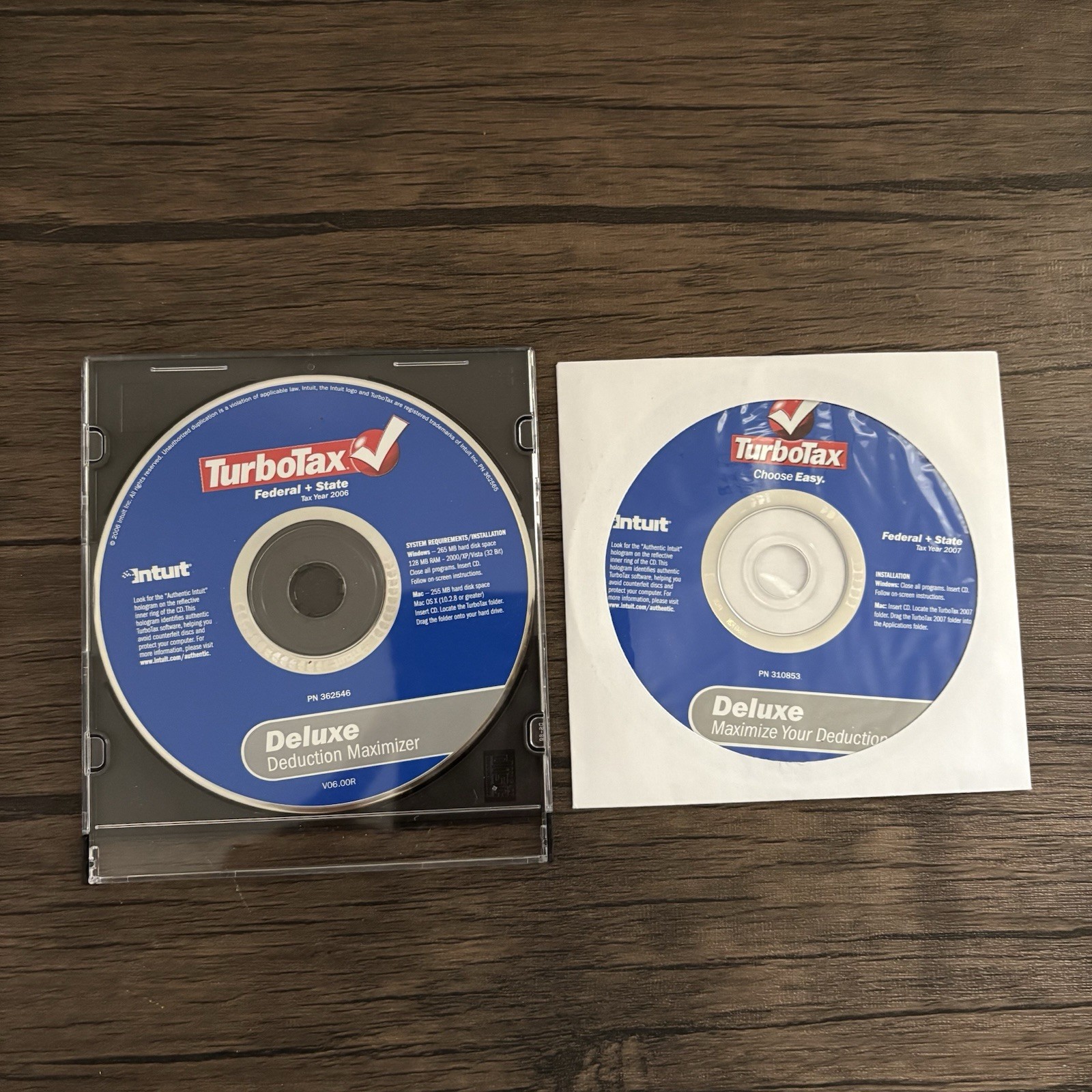 Intuit TurboTax Tax Preparation Windows Mac Used Deluxe CD 2006 2007