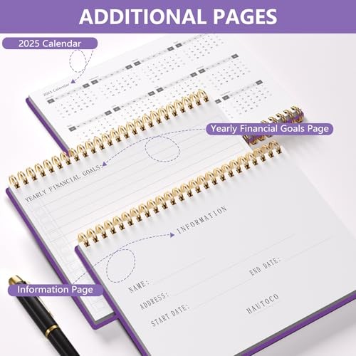 Accounting Ledger Book A5 Horizontal Ledger Books for Small Dark Purple