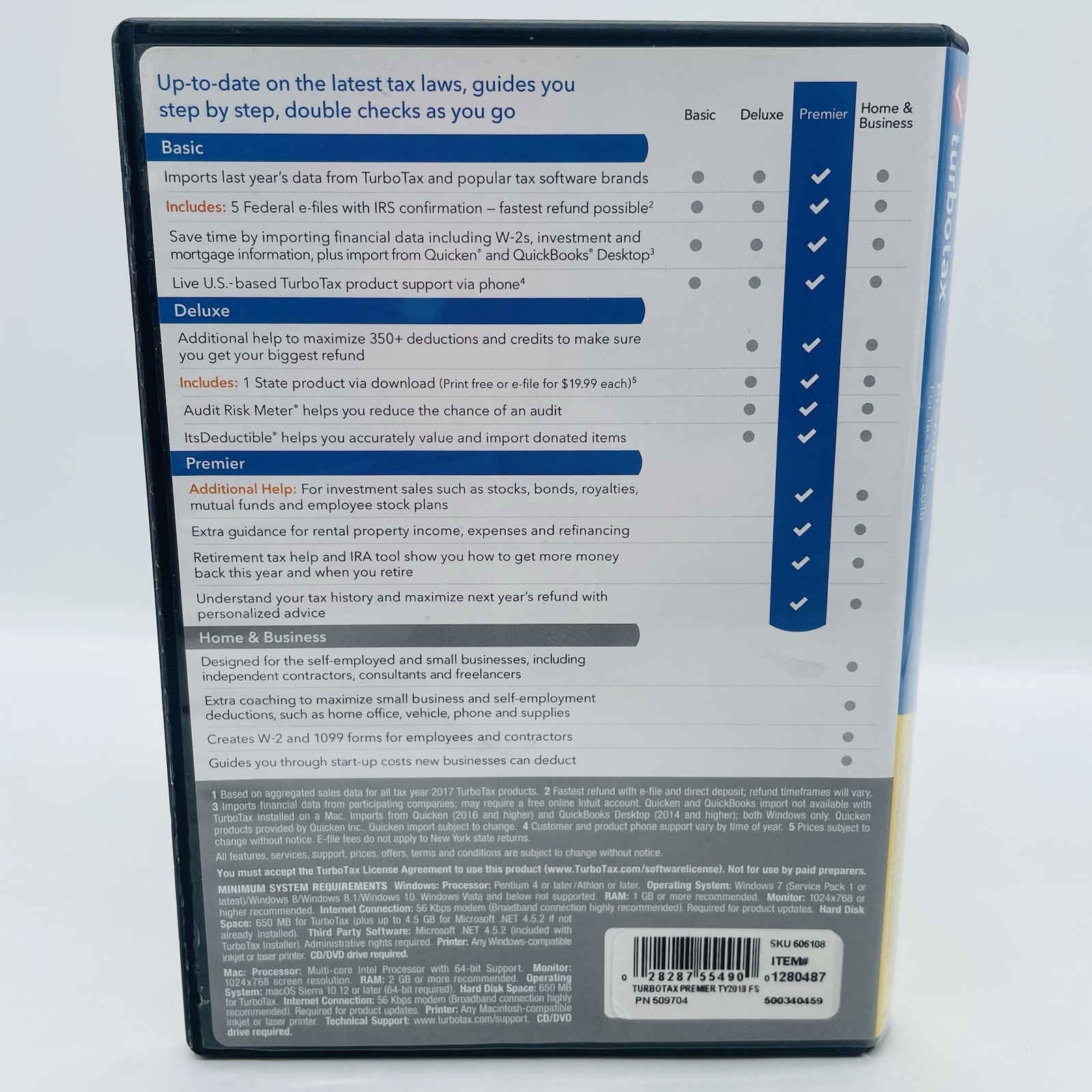 2018 TurboTax Premier Investments & Rental Property, Fed & State Income PC & MAC