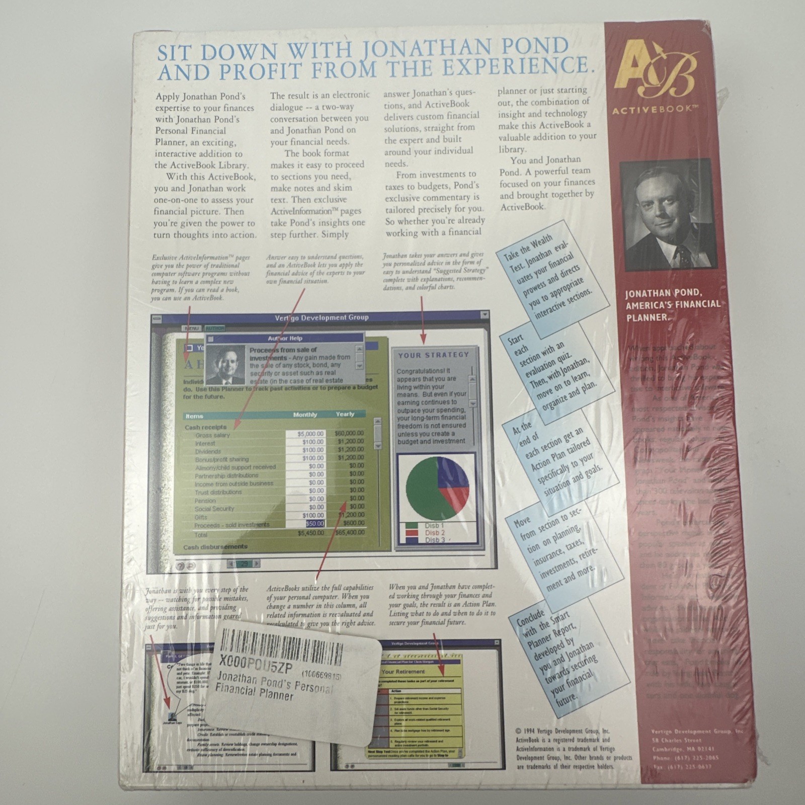 Sealed Jonathan Pond’s Personal Financial Planner for Windows 3.5″ Disk 1994 VTG