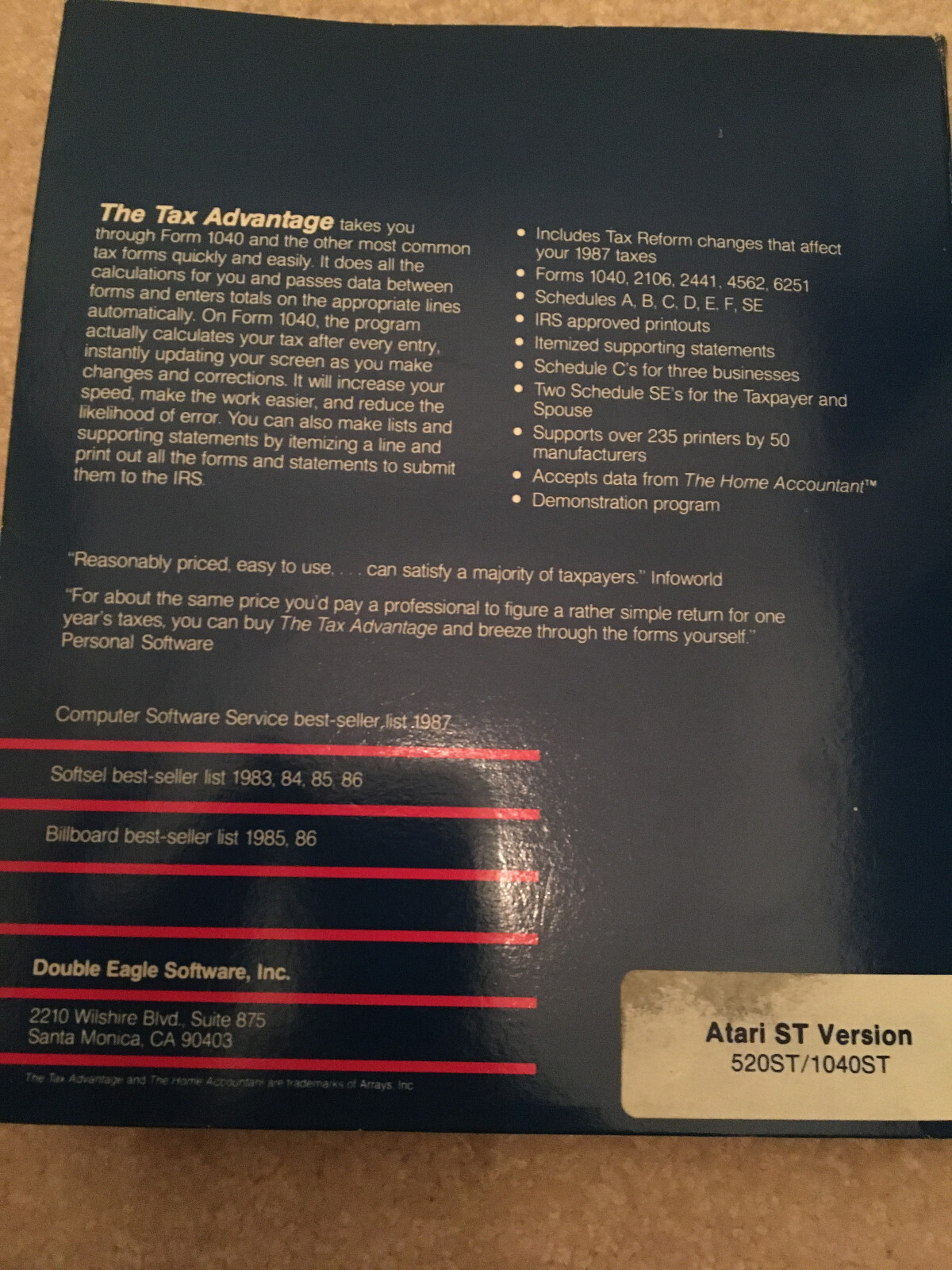 Tax Advantage for Atari ST