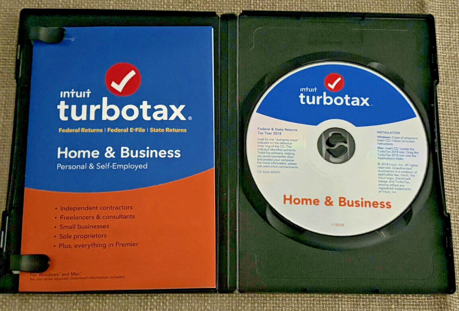 TurboTax BUSINESS Partership S & C Corporation LLC Estate 2018 CD turbo tax