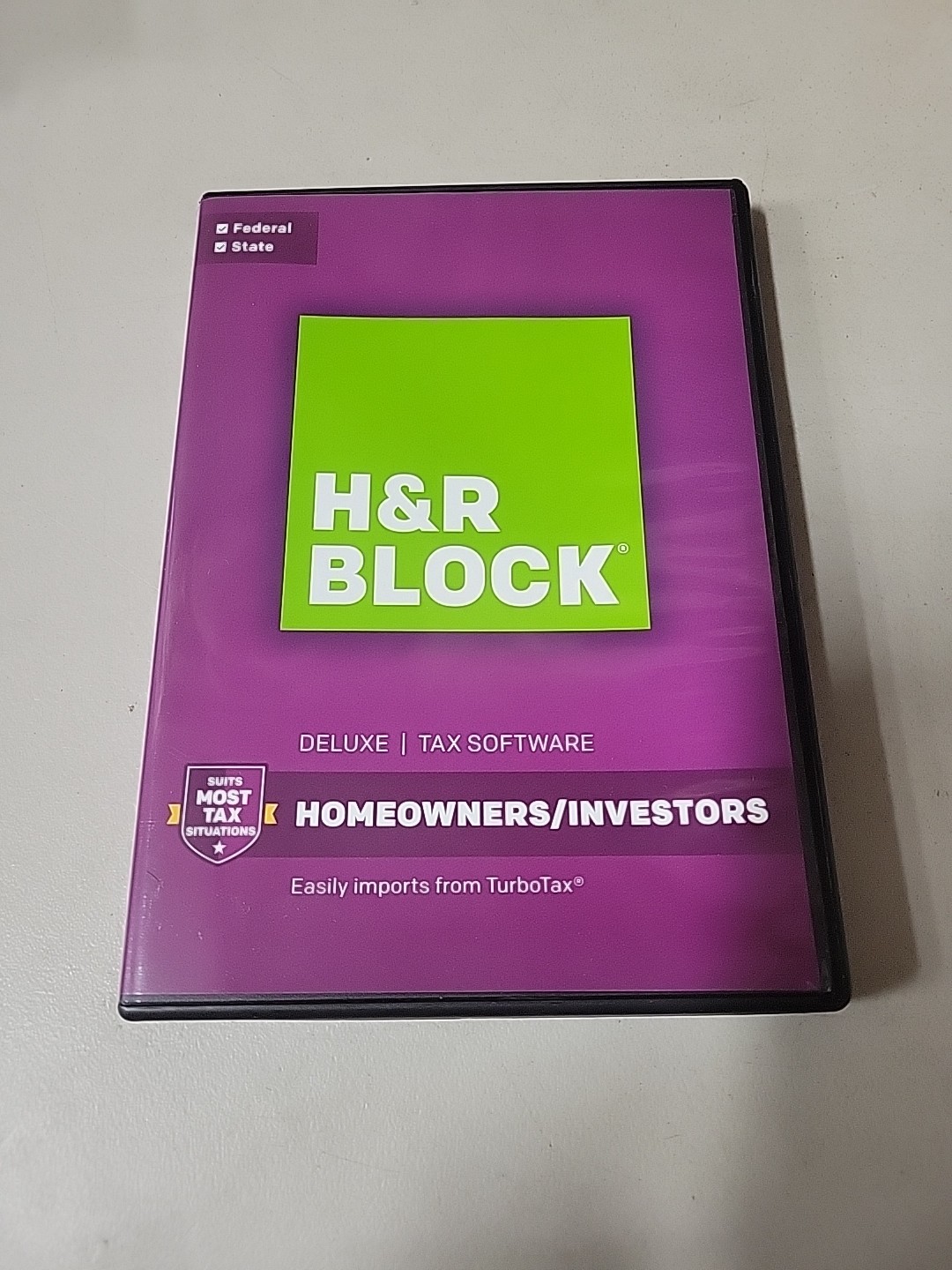 GENUINE 2016 H & R Block Deluxe Tax Software Homeowners/Investors Federal State