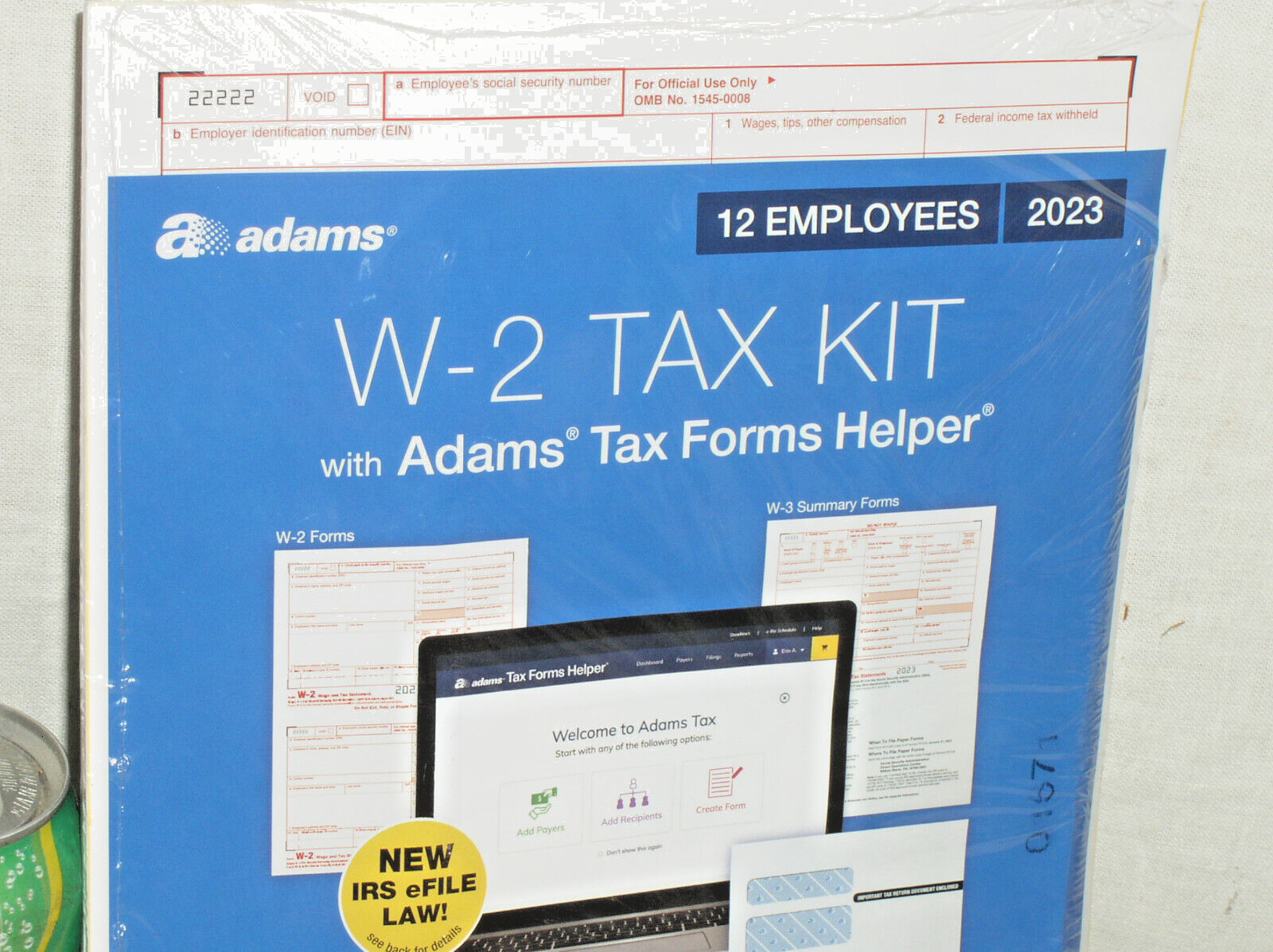 SEALED 2023 ADAMS STAX612-23 W2 TAX KIT FORMS 6-PART W3 12 EMPLOYEES + ENVLOPES