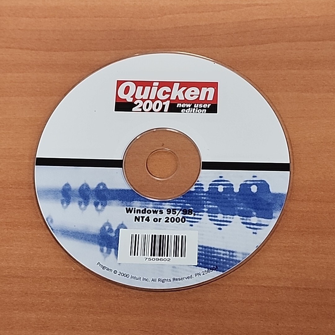 Vintage Quicken 2001 New User Edition Software Disc ONLY NO KEY