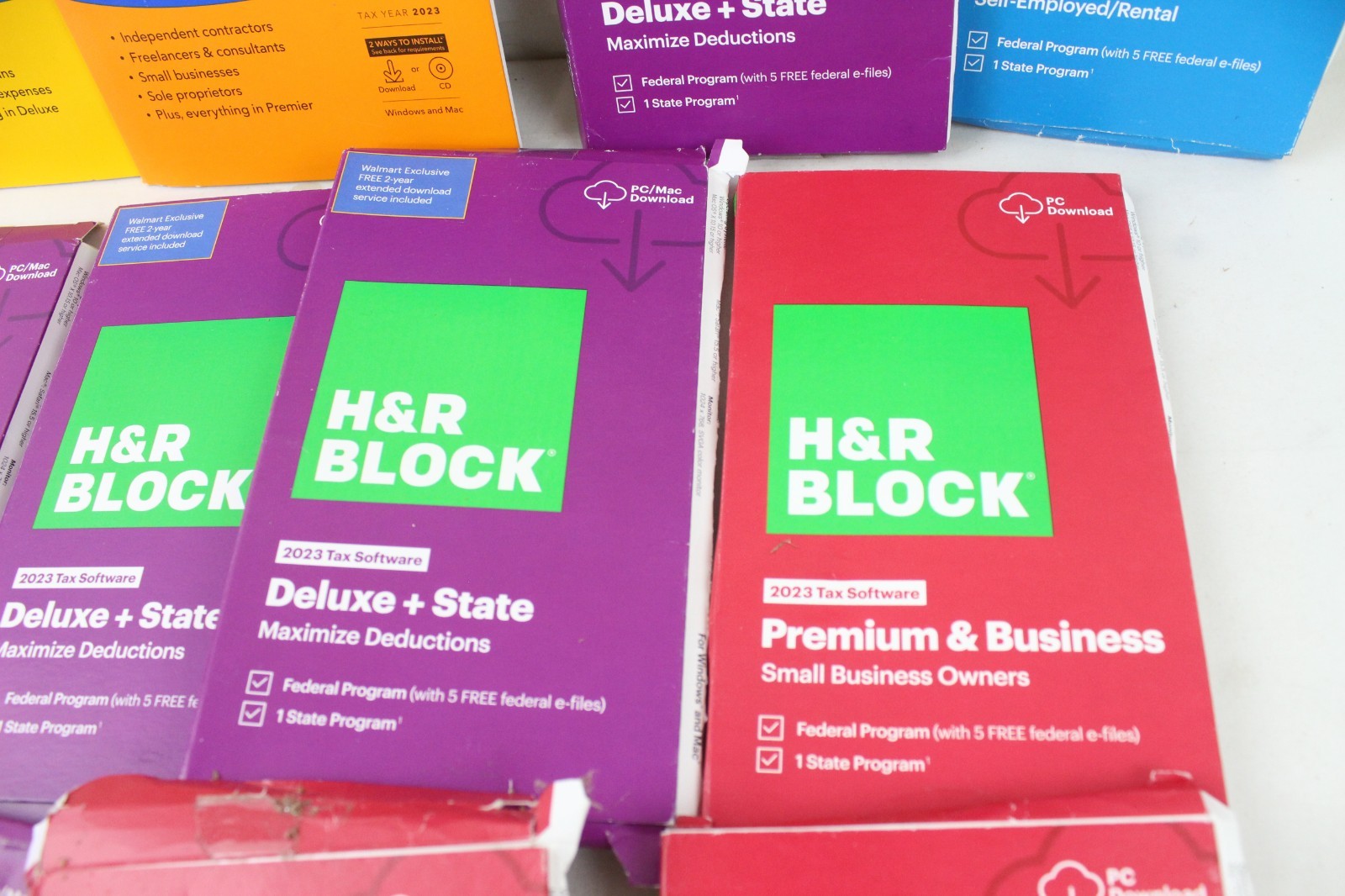 Opened Tax Software Lot H&R Block Deluxe State Premium Business Turbotax 2023 ZZ