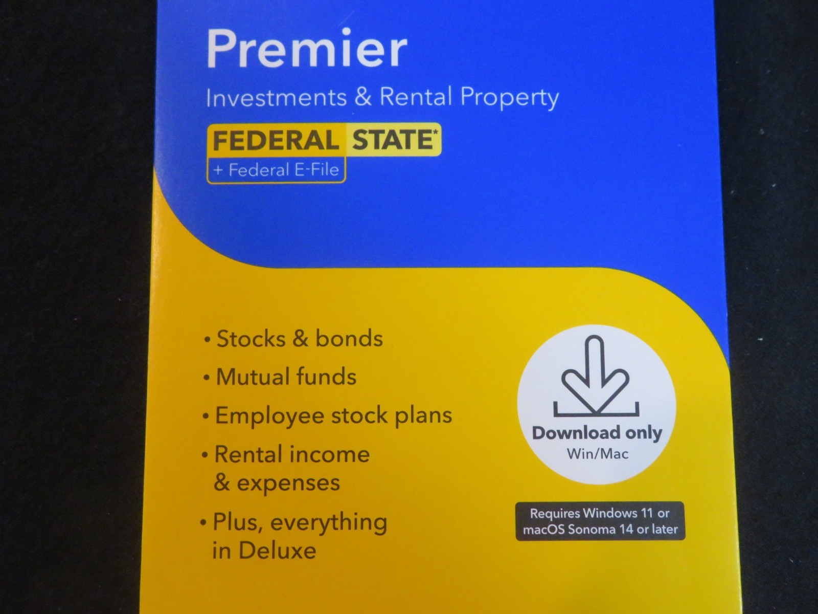 2025 Intuit Turbotax Premier Investments Rental Federal State Window Mac Staples