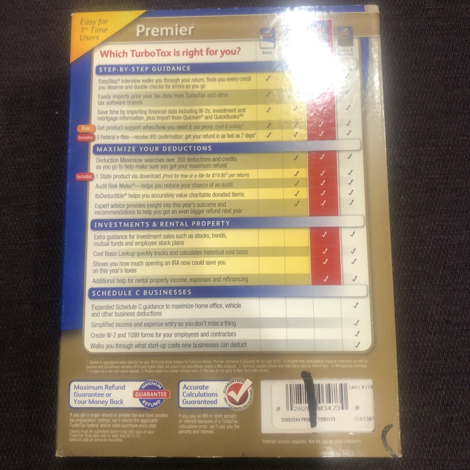 intuit turbotax Federal & State Return Plus Federal E File Prem Dvd Rom 5/18/23