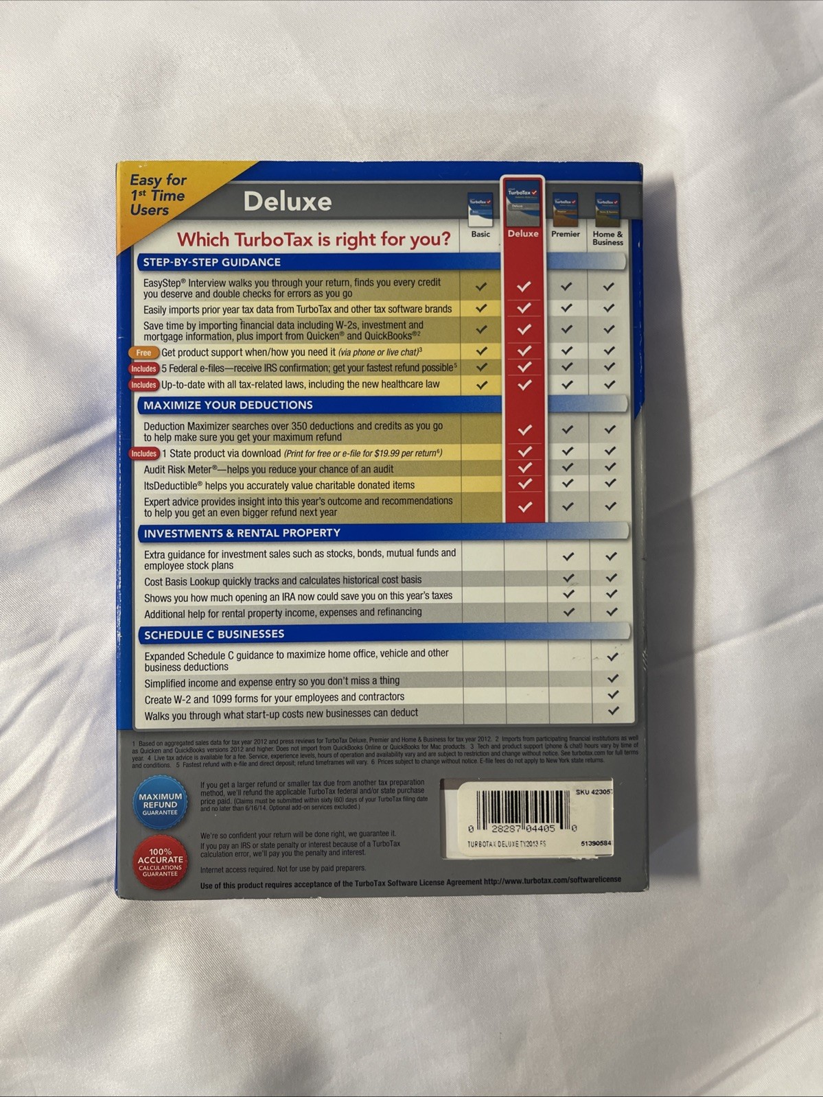 2013 TurboTax Deluxe Federal ONLY Turbo Tax New sealed CD in original DVDcase
