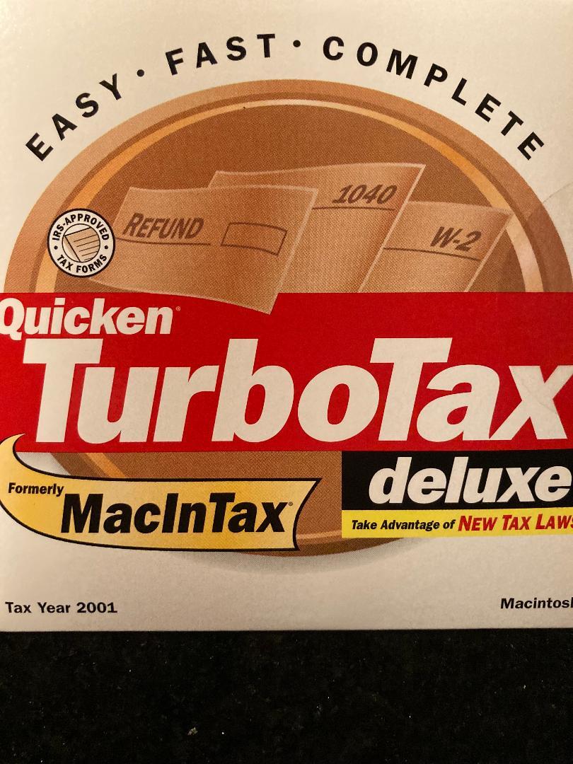 2001 TurboTax DELUXE Federal Tax for Mac only New original factory sealed CD!