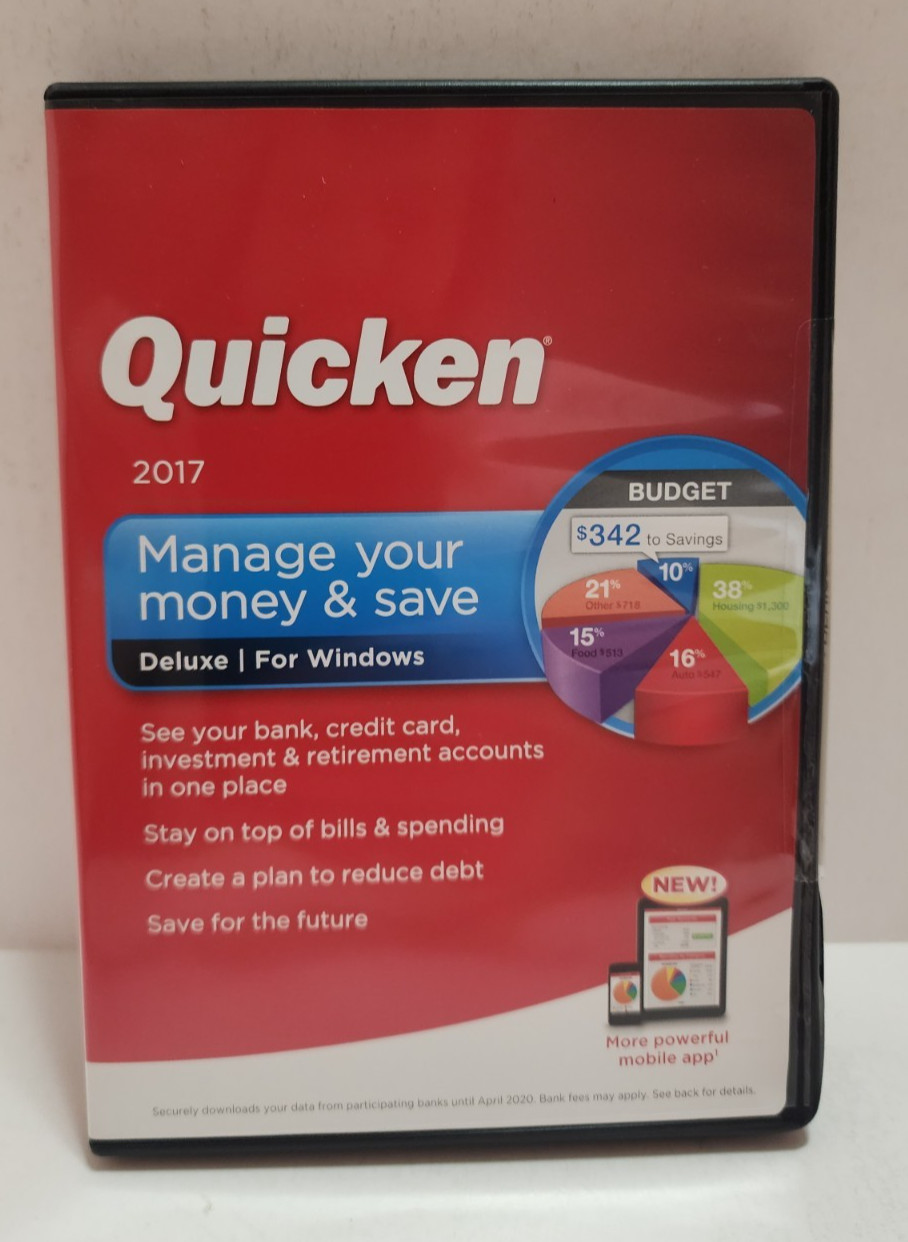 Intuit Quicken 2017 Deluxe For Windows Brand New Sealed READ BEFORE PURCHASING!!