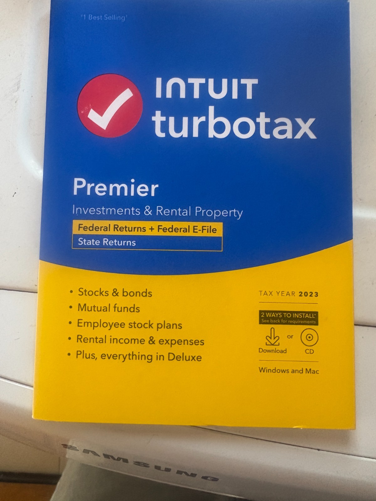 NEW TurboTax Premier 2023 Federal + E-file + State CD Physical Disc Windows Mac