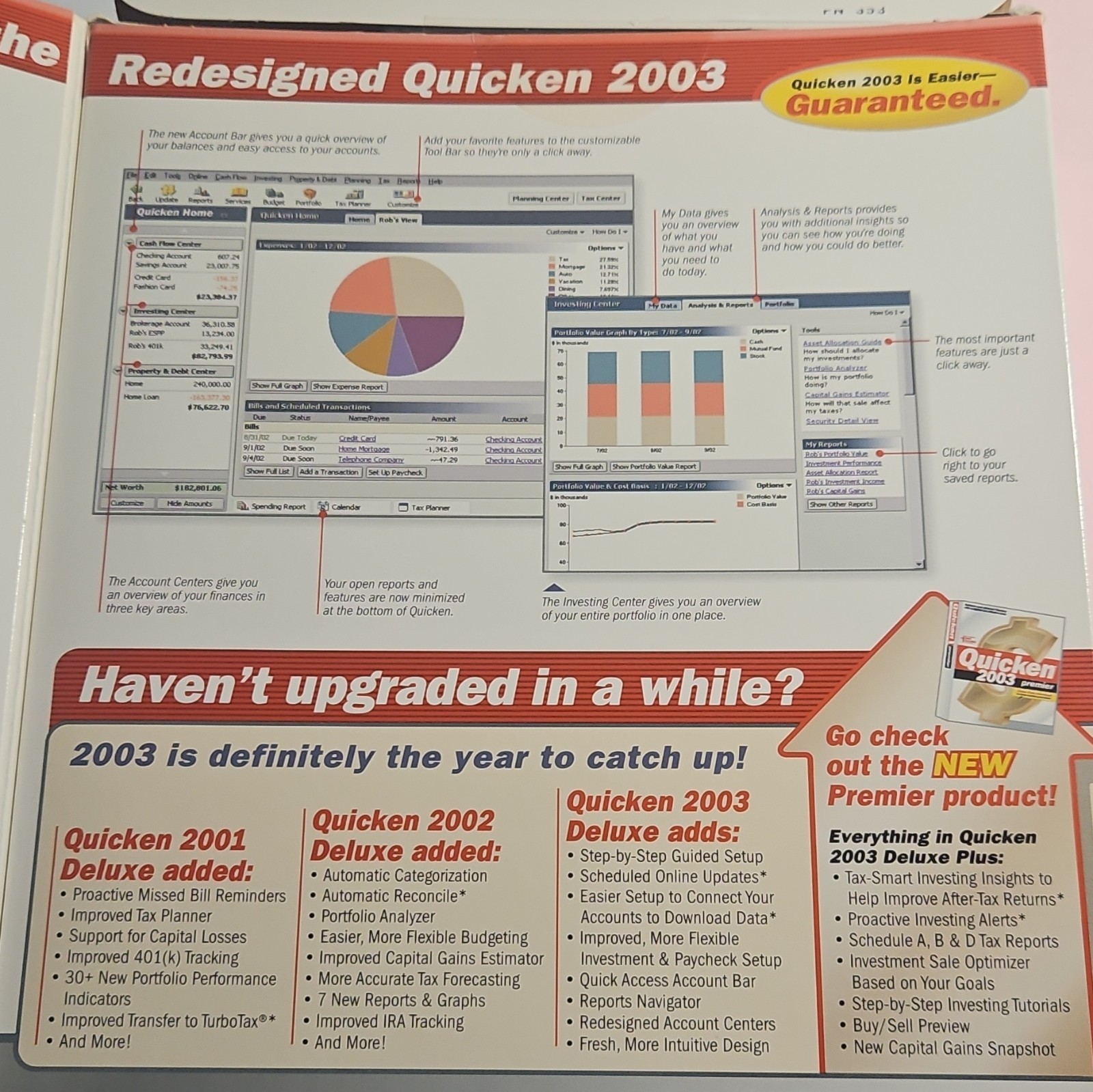 Intuit Quicken 2003 Deluxe Personal Finance for Windows 95-XP CD PN 353661