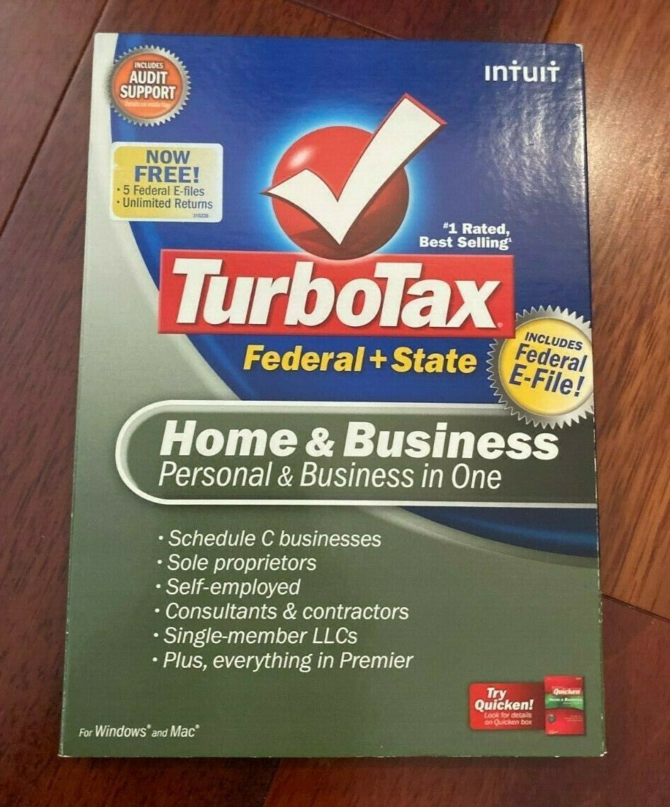 2008 Turbotax Home & Business Federal & State CD PERSONAL & SMALL BUSINESS