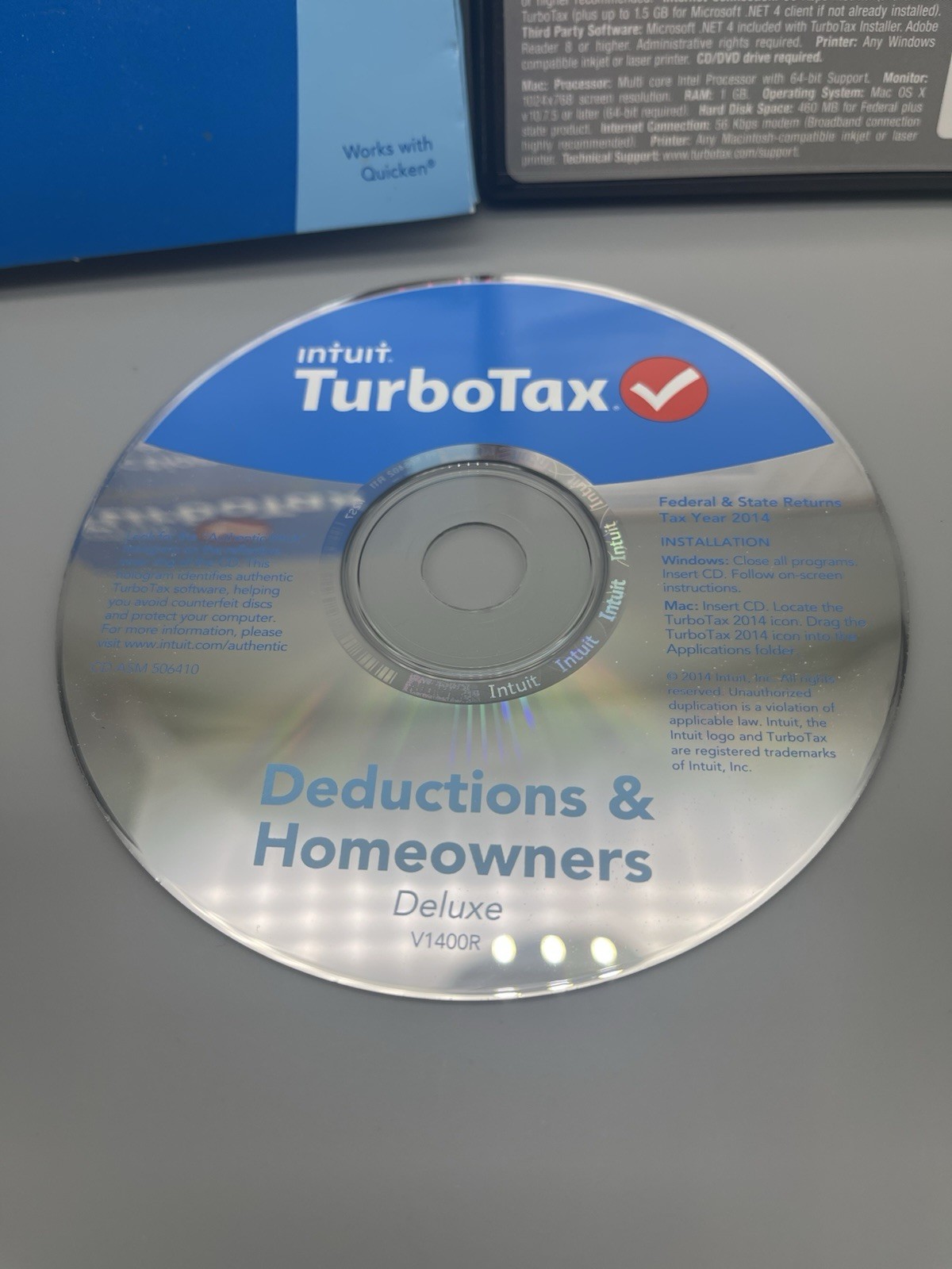 TurboTax Deluxe 2014 Federal & State Returns E-File Windows MAC Tax Software