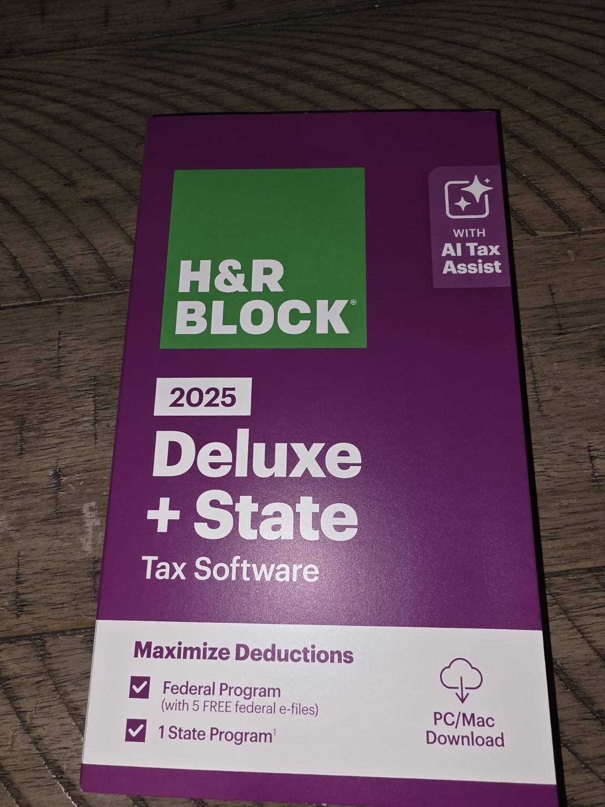 H&R BLOCK 2025 DELUXE TAX SOFTWARE FED+STATE PC/MAC DOWNLOAD CODE NEW