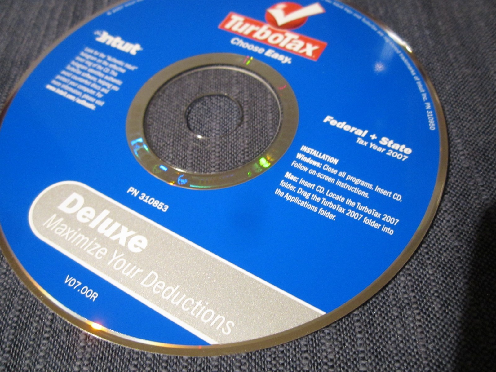 Turbotax 2007 Deluxe Federal State Tax Software Windows Mac