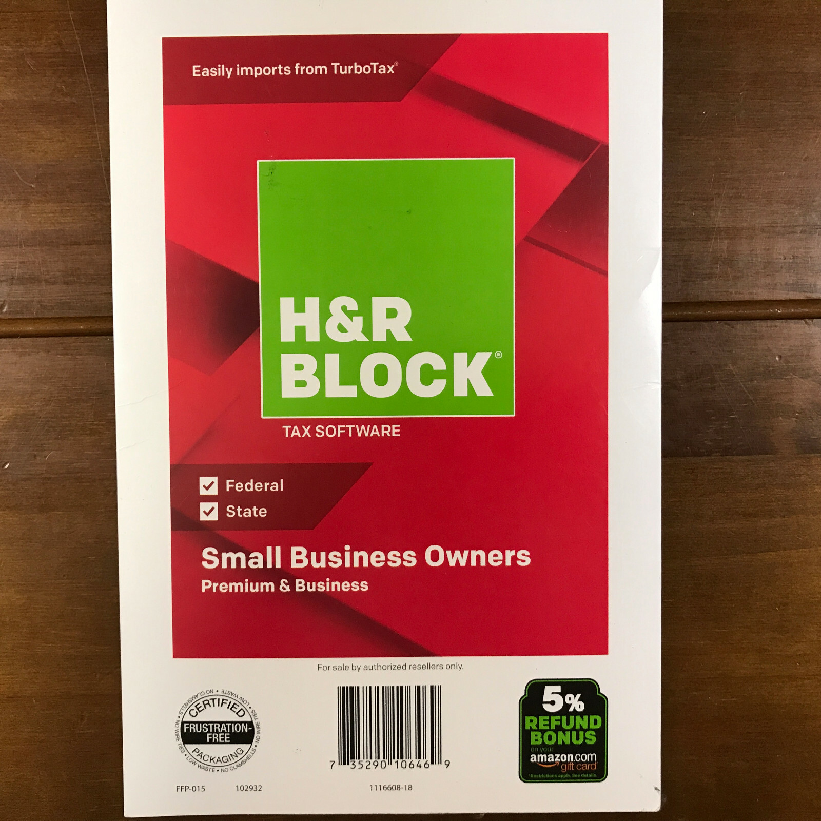 H&R Block Tax Software Small Business Owners 2018 Premium PC CD State Federal